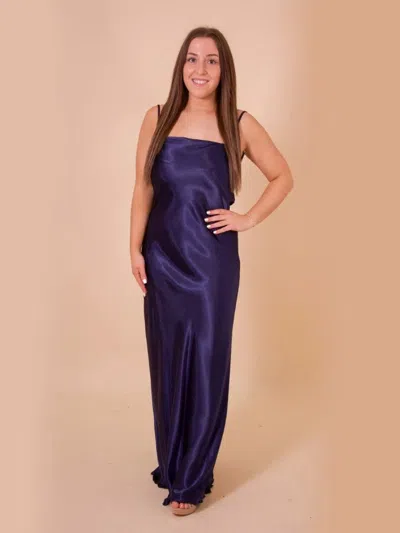 Jump Apparel 13340 Long Formal Cowl Prom Dress In Blue