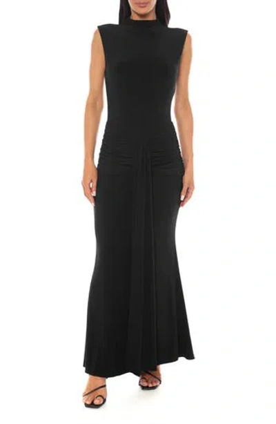 Jump Apparel Drape Jersey Maxi Dress In Black