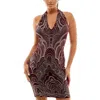 Jump Apparel Juniors Womens Glitter Mini Halter Dress In Multi