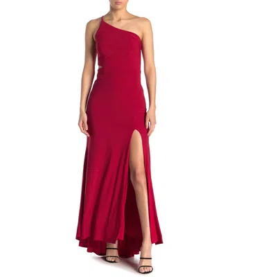 Jump Apparel One-shoulder Side Cutout Gown In Red