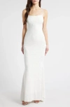 Jump Apparel Rhinestone Strappy Gown In White