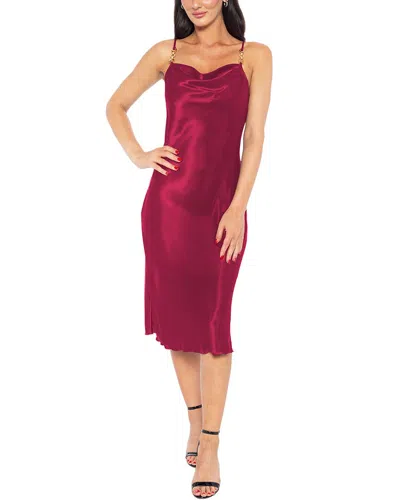 Jump Apparel Solid Midi Dress In Red