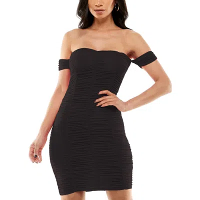 Jump Apparel Womens Ruched Mini Bodycon Dress In Black