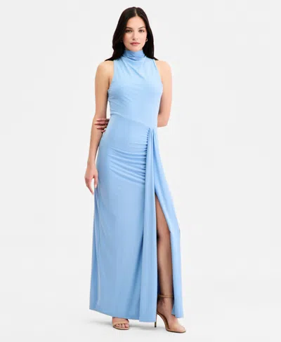 Jump Juniors' Tie-back Slit-front Sleeveless Dress In Blue