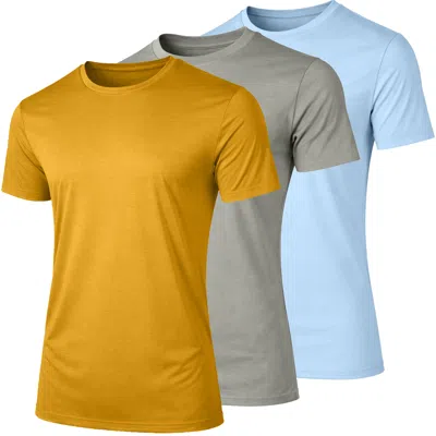 Jump Start 3-pack Men's Short Sleeve Fashion Stretch Rayon Tees (m-3xl) In Multi
