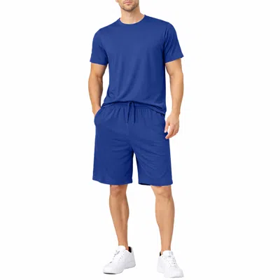Jump Start Men's 2 Piece Athletic Tee & Short Set In Brown