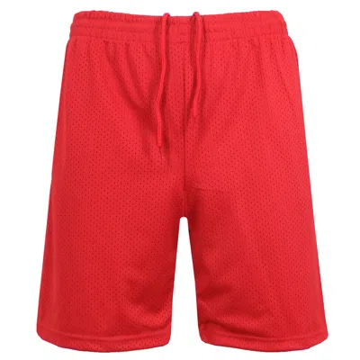 Jump Start Men's Lightweight Breathable Moisture Wicking Mesh Shorts In Red