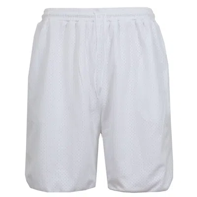 Jump Start Men's Lightweight Breathable Moisture Wicking Mesh Shorts In White