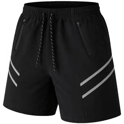 Jump Start Men's Performance Training Shorts With Zipper Pockets In Black