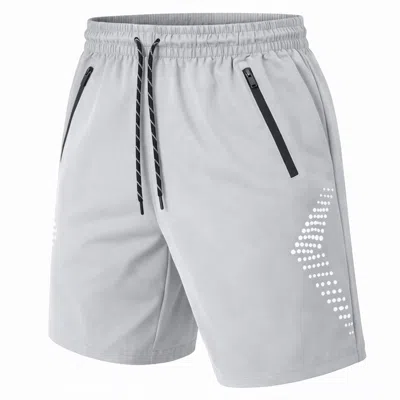 Jump Start Men's Performance Training Shorts With Zipper Pockets In Gray