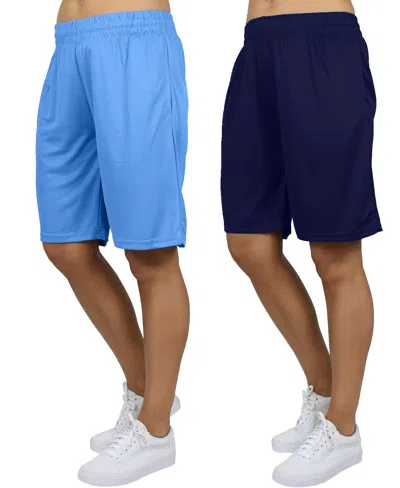 Jump Start Women's Loose Fit Moisture Wicking Performance Mesh Shorts-2 Pack In Multi