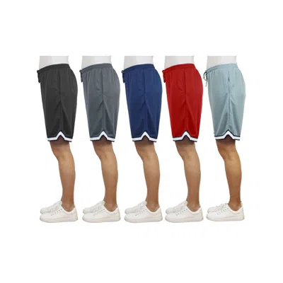 Jump Start Women's Loose Fit Premium Active Moisture Wicking Workout Mesh Shorts With Trim-5 Pack In Multi