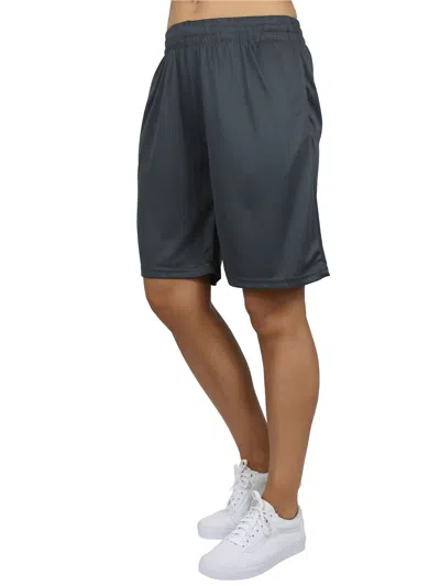 Jump Start Women's Moisture-wicking Performace Active Mesh Shorts (s-2xl) In Blue