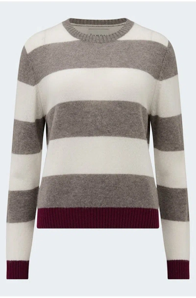 Jumper 1234 Contrast Stripe Crew In Vapour Jasmine Endless Passion