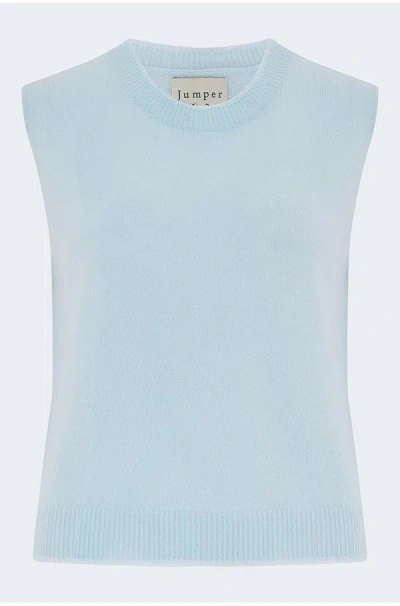 Jumper 1234 Distressed Knit Tank In Pale Blue