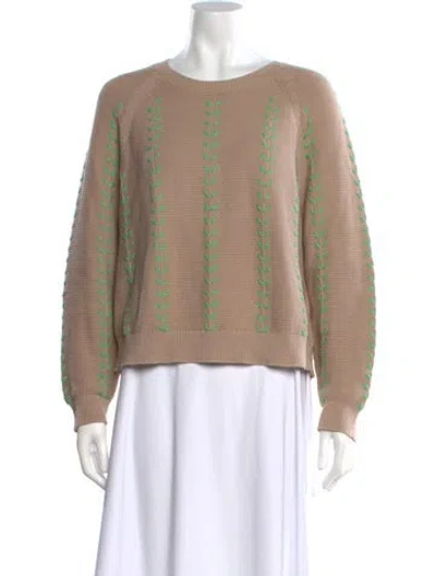 Pre-owned Jumper 1234 Floral Print Crew Neck Sweater In Neutral