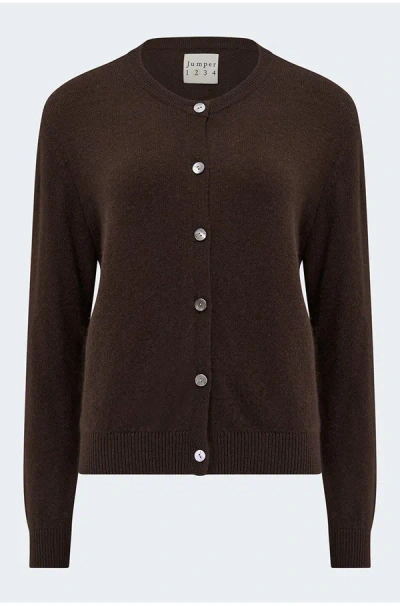 Jumper 1234 Lightweight Cardigan In Pluto In Brown