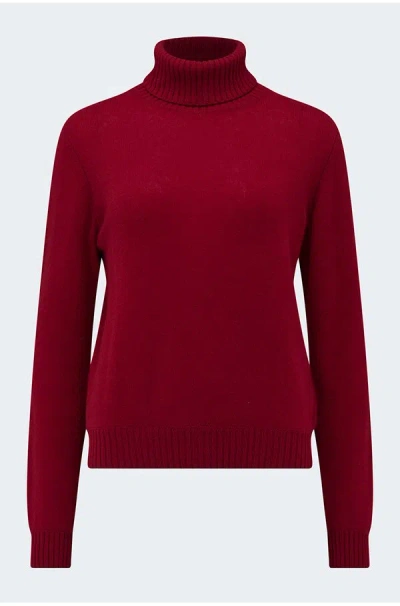 Jumper 1234 Lightweight Roll Collar In Dull Red