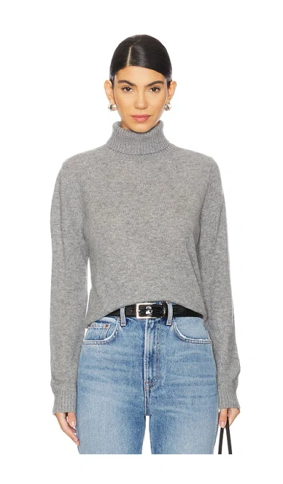 Jumper 1234 Lightweight Roll Collar In Mid Grey