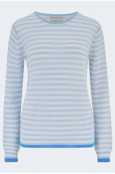 Jumper 1234 Little Stripe Crew In Azure In Blue