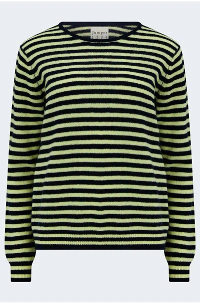 Jumper 1234 Little Stripe Crew In Navy Glory In Green