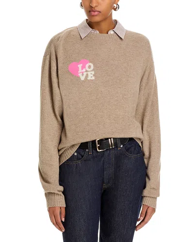Jumper 1234 Love Boyfriend Cashmere Sweatshirt In Orange/light Brown Multi