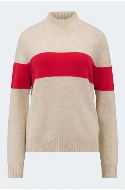 Jumper 1234 One Stripe Turtleneck In Buff Red