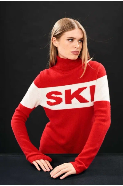 Jumper 1234 Ski Roll Neck Jumper In Red Cream