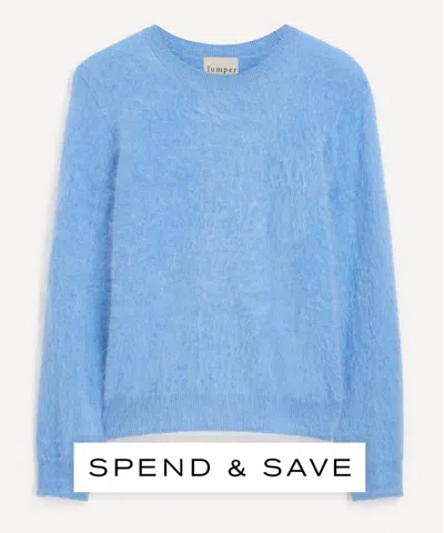 Jumper 1234 Women's Blue Marl Brushed Crew Cashmere Jumper