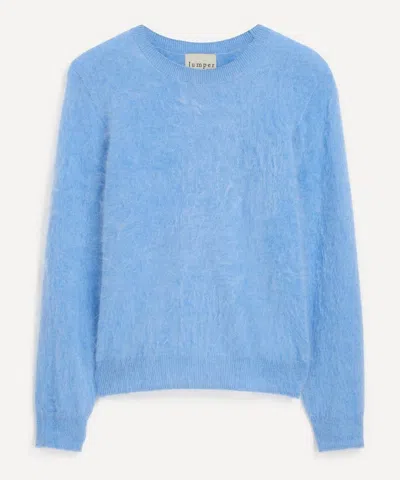 Jumper 1234 Women's Blue Marl Brushed Crew Cashmere Jumper