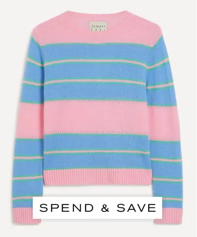 Jumper 1234 Women's Cashmere Textured Stripe Crew Jumper