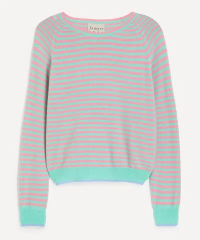 Jumper 1234 Women's Cashmere Tipped Narrow Stripe Boyfriend Jumper