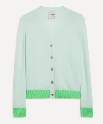 Jumper 1234 Women's Contrast Rib Cashmere Cardigan