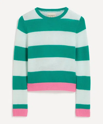 Jumper 1234 Women's Contrast Stripe Crew Cashmere Jumper