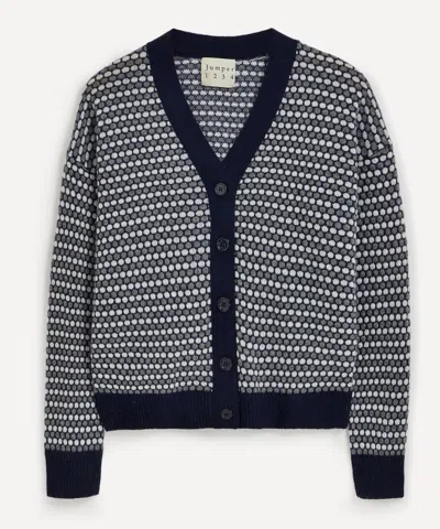 Jumper Honeycomb Cashmere Cardigan In Navy