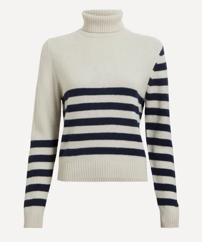 Jumper 1234 Women's Invert Stripe Roll Collar Cashmere-wool Jumper