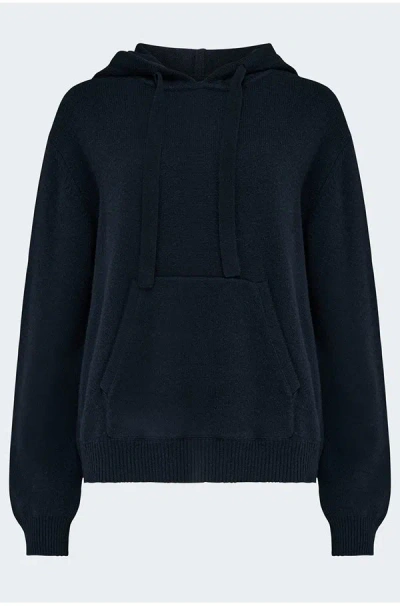 Jumper 1234 Wool Hoodie In Dark Ink In Blue