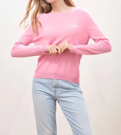 Jumper1234 Cashmere Naughty Crew Sweater In Candy In Pink