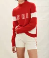 Jumper1234 Contrast Ski Turtleneck Sweater In Red/maritime White In Multi