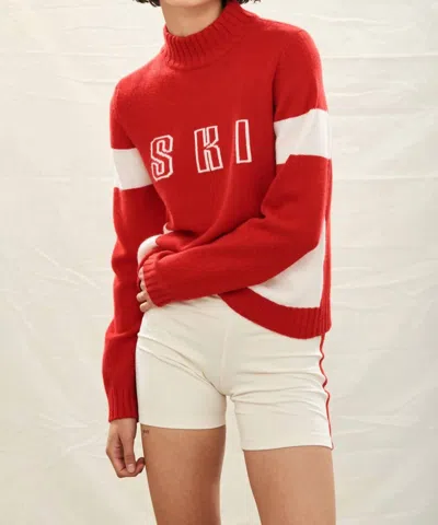 Jumper1234 Contrast Ski Turtleneck Sweater In Red/maritime White In Multi