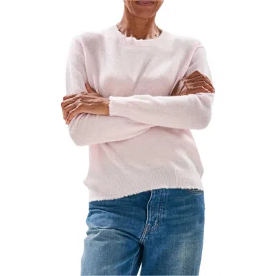 Jumper1234 Distressed Cashmere Crew Neck Sweater In Marshmellow In Multi