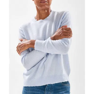 Jumper1234 Distressed Crew Sweater In Azure In Blue