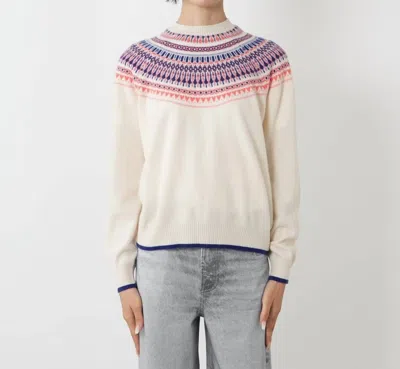 Jumper1234 Fairisle Yoke Crew Sweater In Ear Of Wheat In Multi