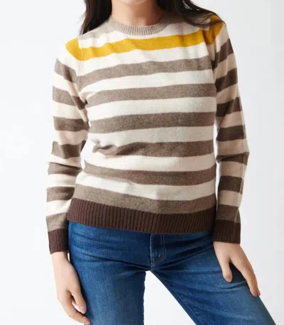 Jumper1234 Gradient Stripe Crew Top In Organic Light Brown Oatmeal Spicy Mustard In Multi