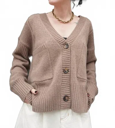 Jumper1234 Guernsey Cardigan In Late Autumn In Brown