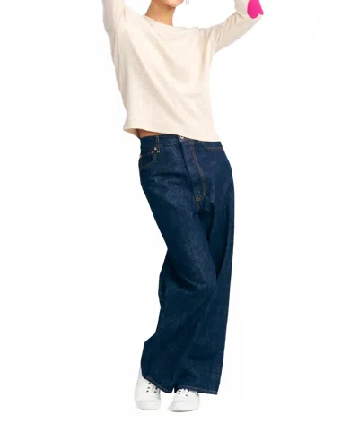 Jumper1234 Heart Patch Crewneck Top In Oat In White