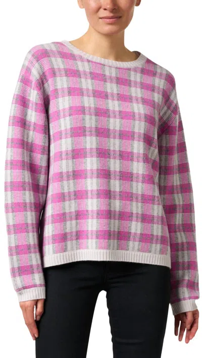 Jumper1234 Intarsia Sweater In Pink/grey In Multi