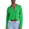 Jumper1234 Lightweight Crop Collar In Bright Green In Green