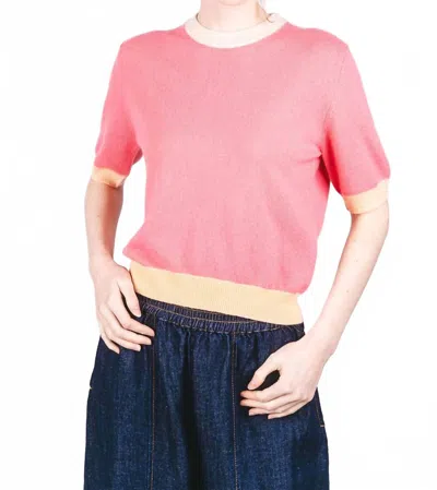 Jumper1234 Many Contrast Cashmere T-shirt In Cosmo Pink Lace Bellini
