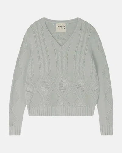 Jumper1234 Mix Texture Sweater In Silver